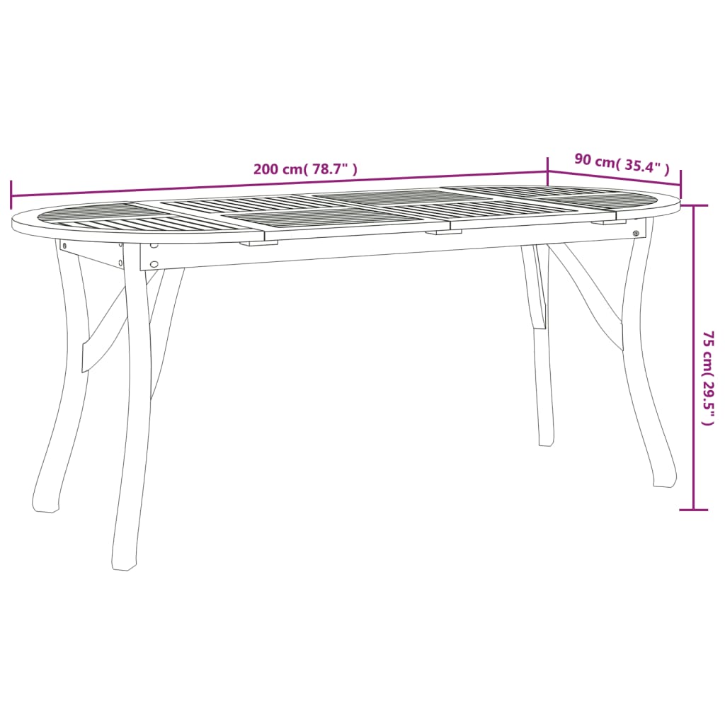 7 Piece Garden Dining Set Solid Wood Acacia