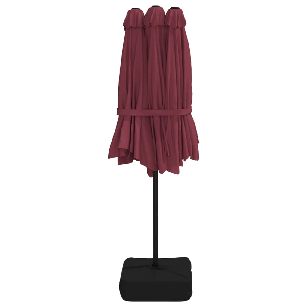 Double-Head Garden Parasol Bordeaux Red 449x265 cm