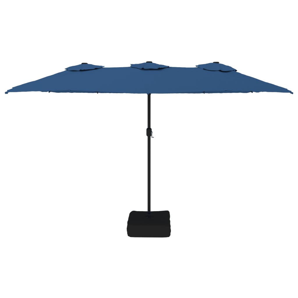 Double-Head Garden Parasol Azure Blue 449x265 cm