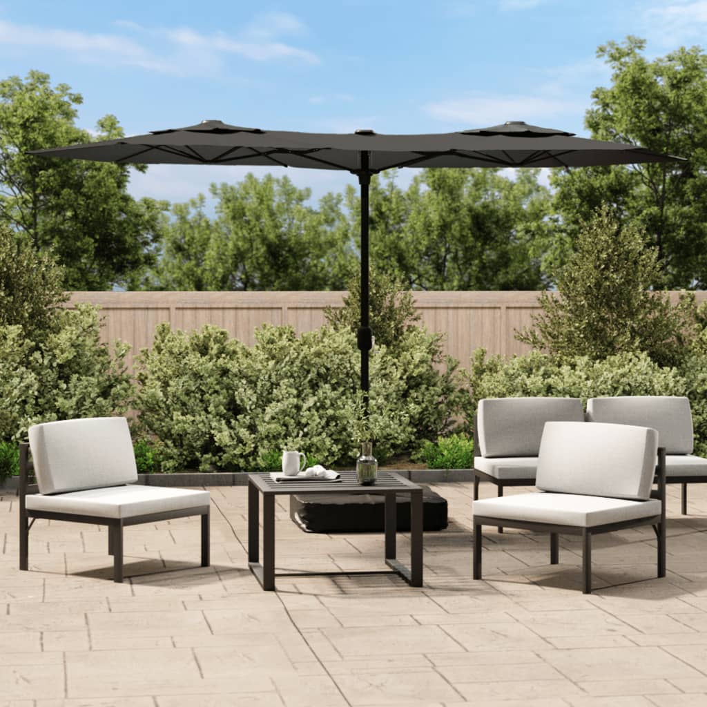 Double-Head Garden Parasol Anthracite 316x145 cm