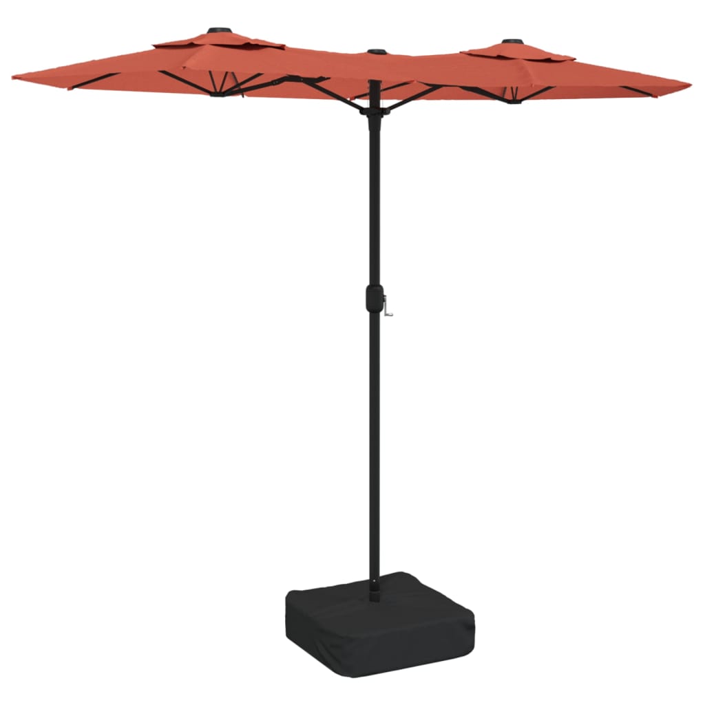 Double-Head Garden Parasol Terracotta 316x145 cm