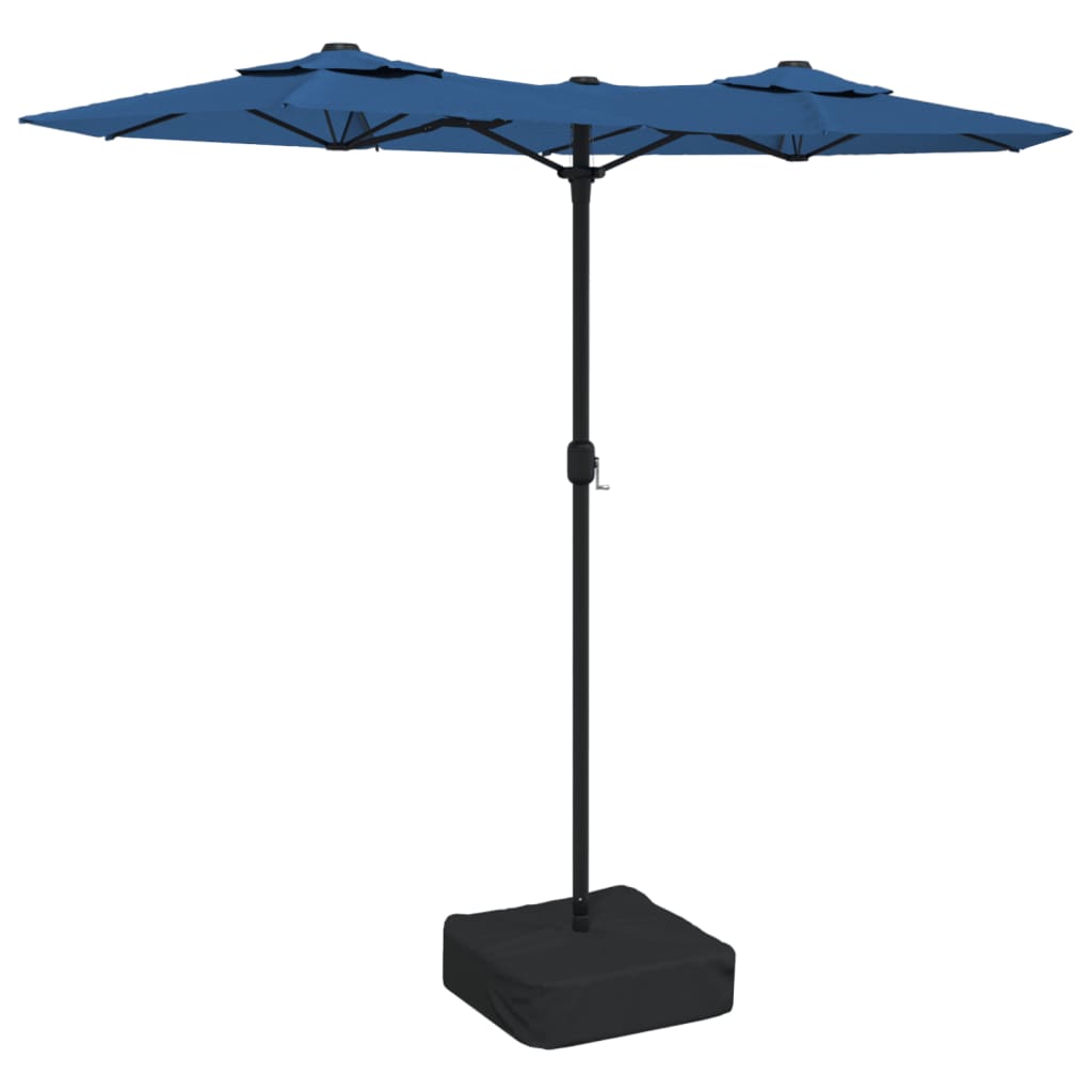 Double-Head Garden Parasol Azure Blue 316x145 cm