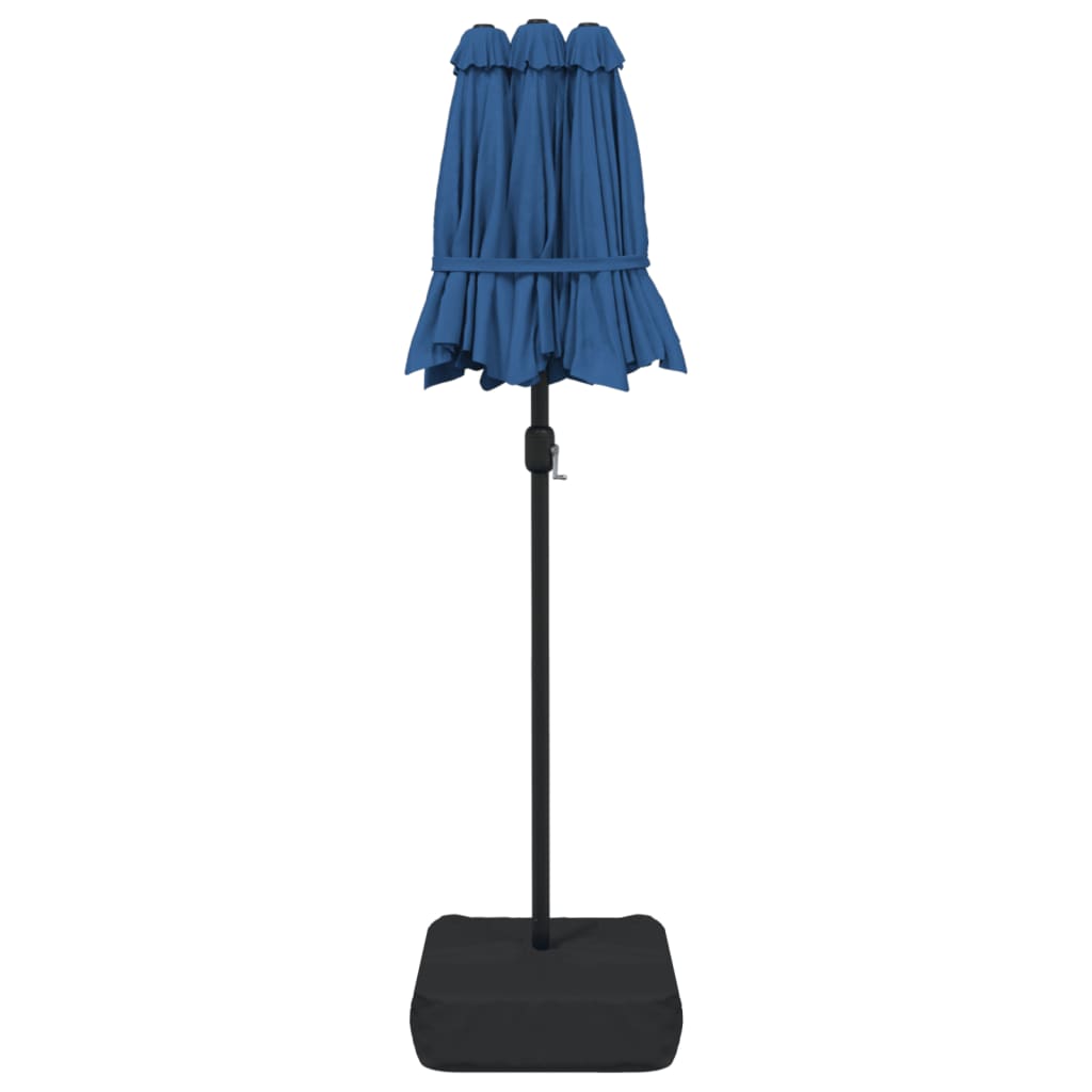 Double-Head Garden Parasol Azure Blue 316x145 cm