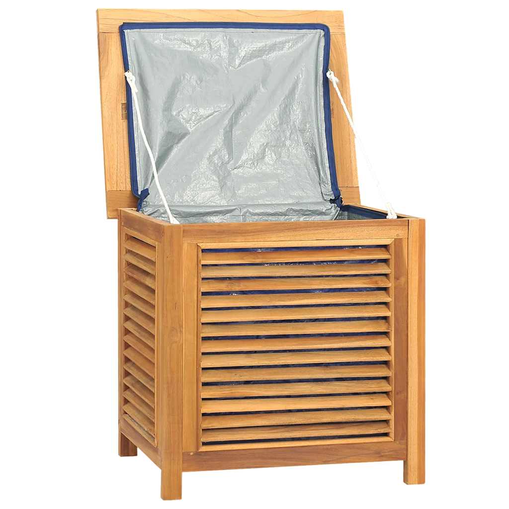 Garden Storage Box with Bag 60x50x58 cm Solid Wood Teak