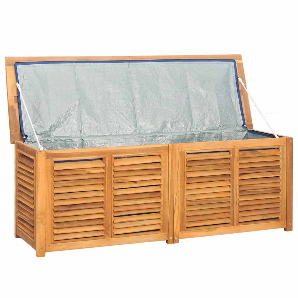 Garden Storage Box with Bag 150x50x55 cm Solid Wood Teak