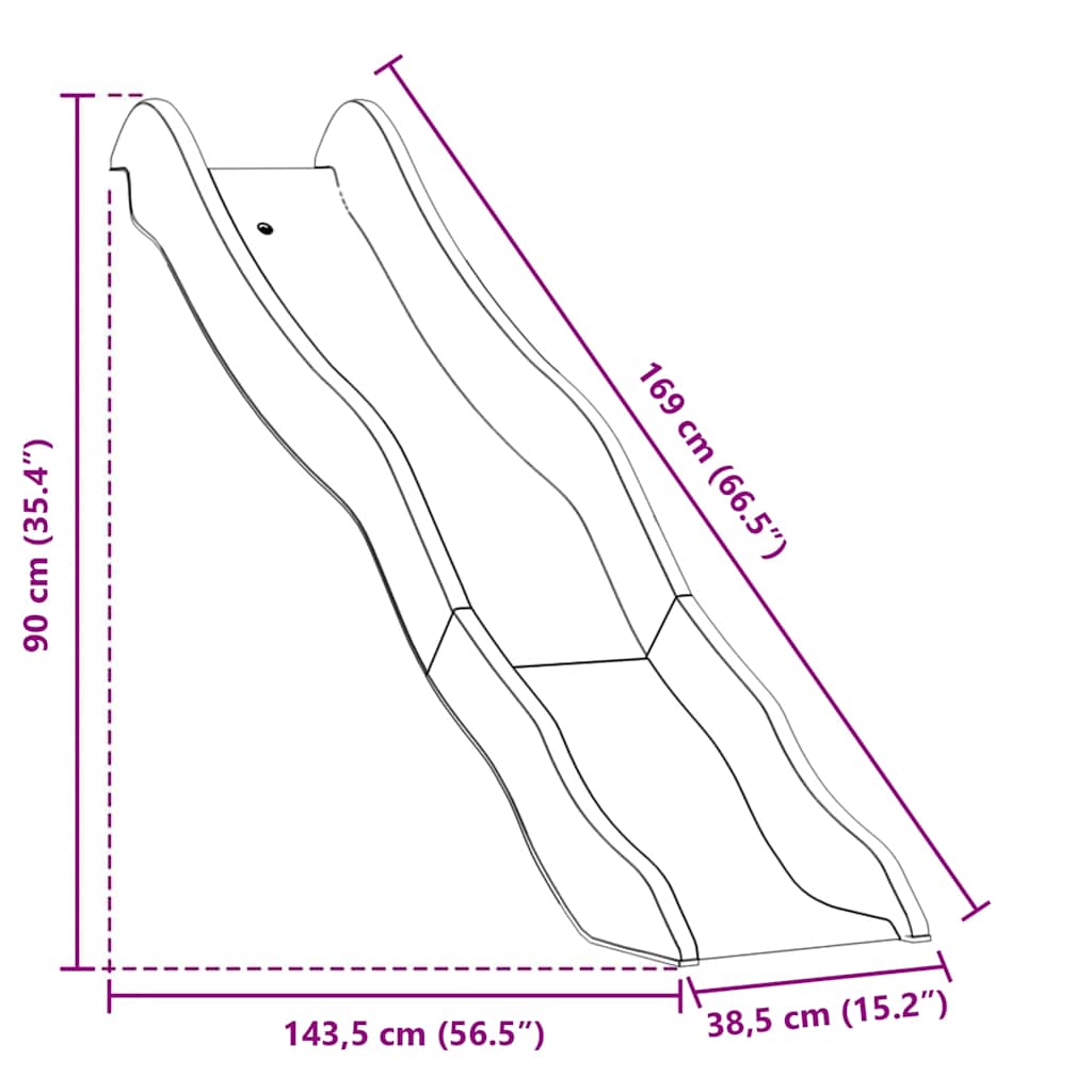 Play Slide Blue 169x38.5 cm Polypropylene
