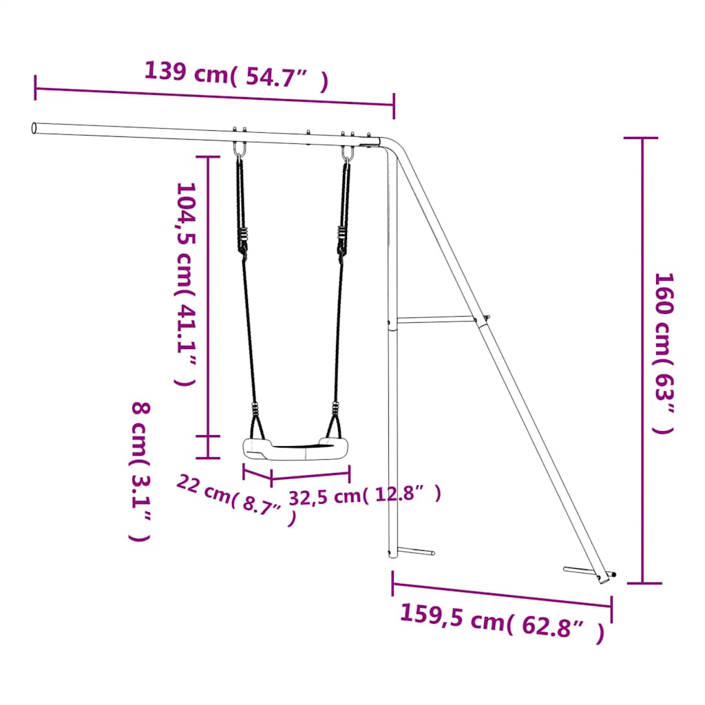 Play Swing Blue 139x159.5x160 cm Polypropylene