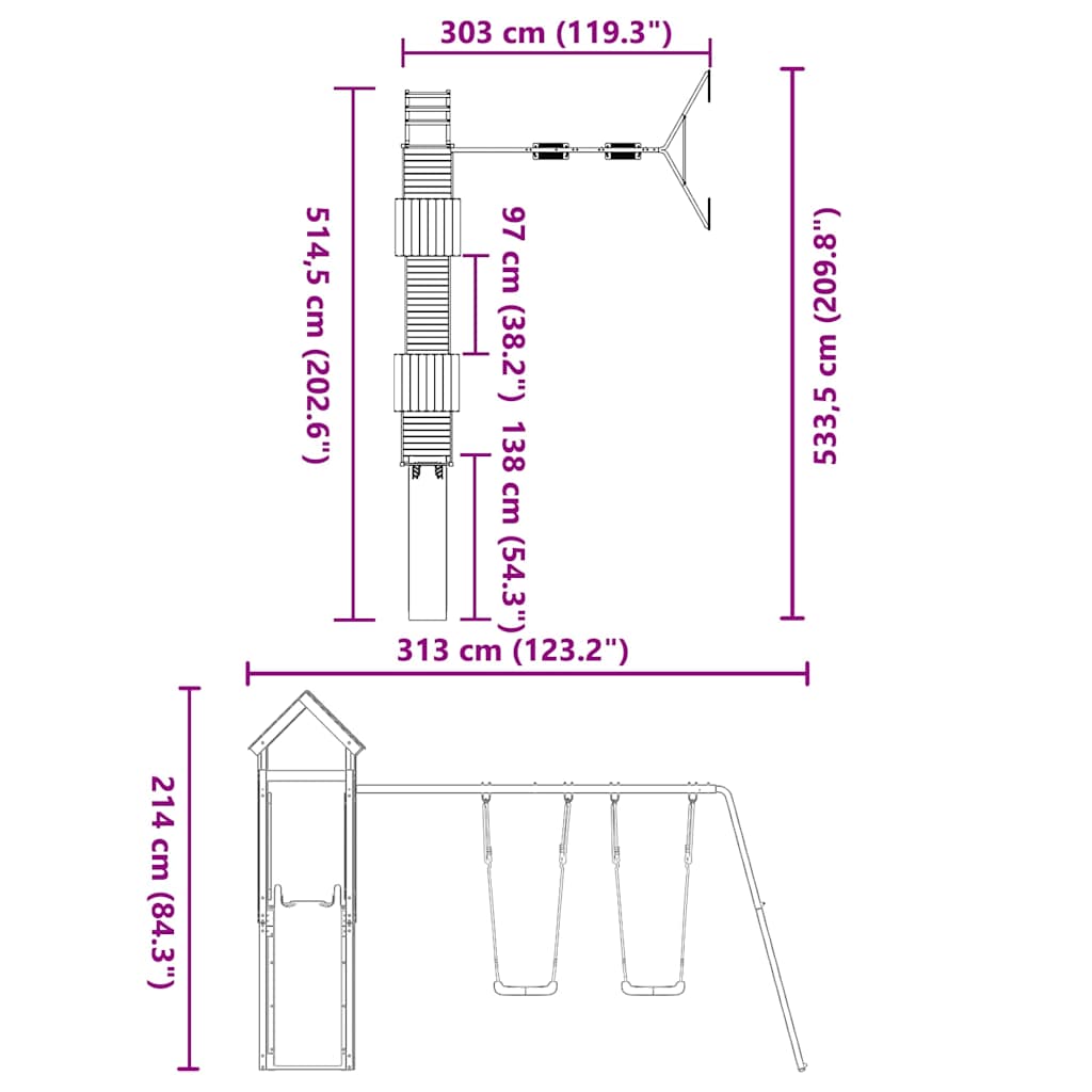 Outdoor Playset Impregnated Wood Pine