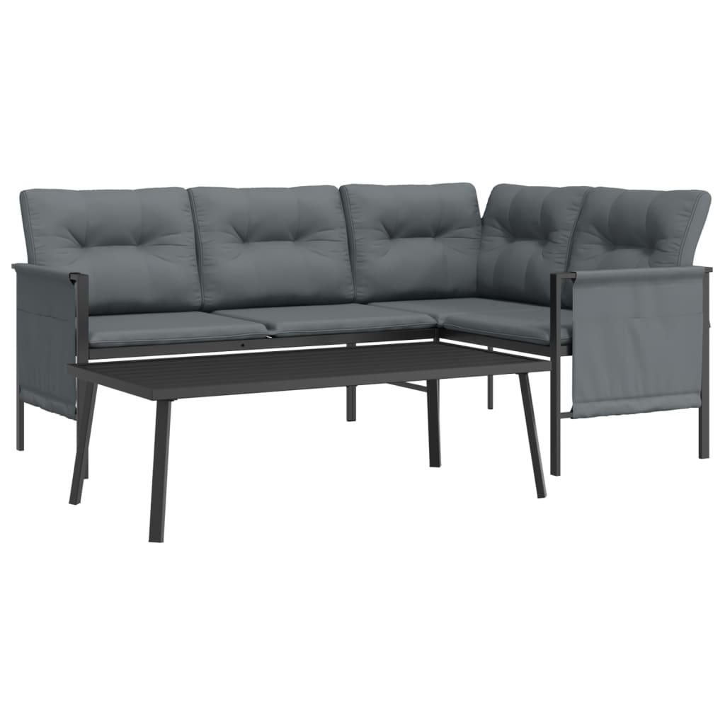 2 Piece Garden Lounge Set Anthracite Steel