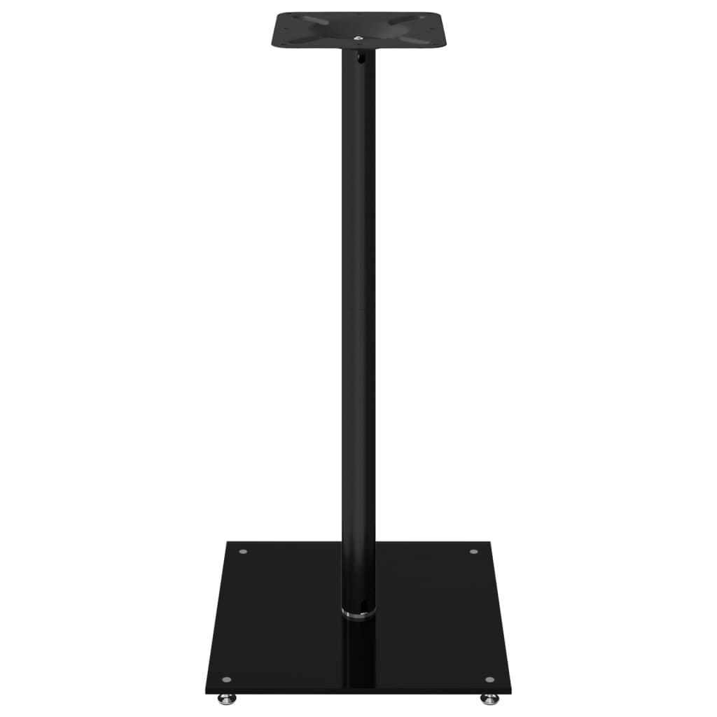 Speaker Stands 2 pcs Black Tempered Glass 1 Pillar Design