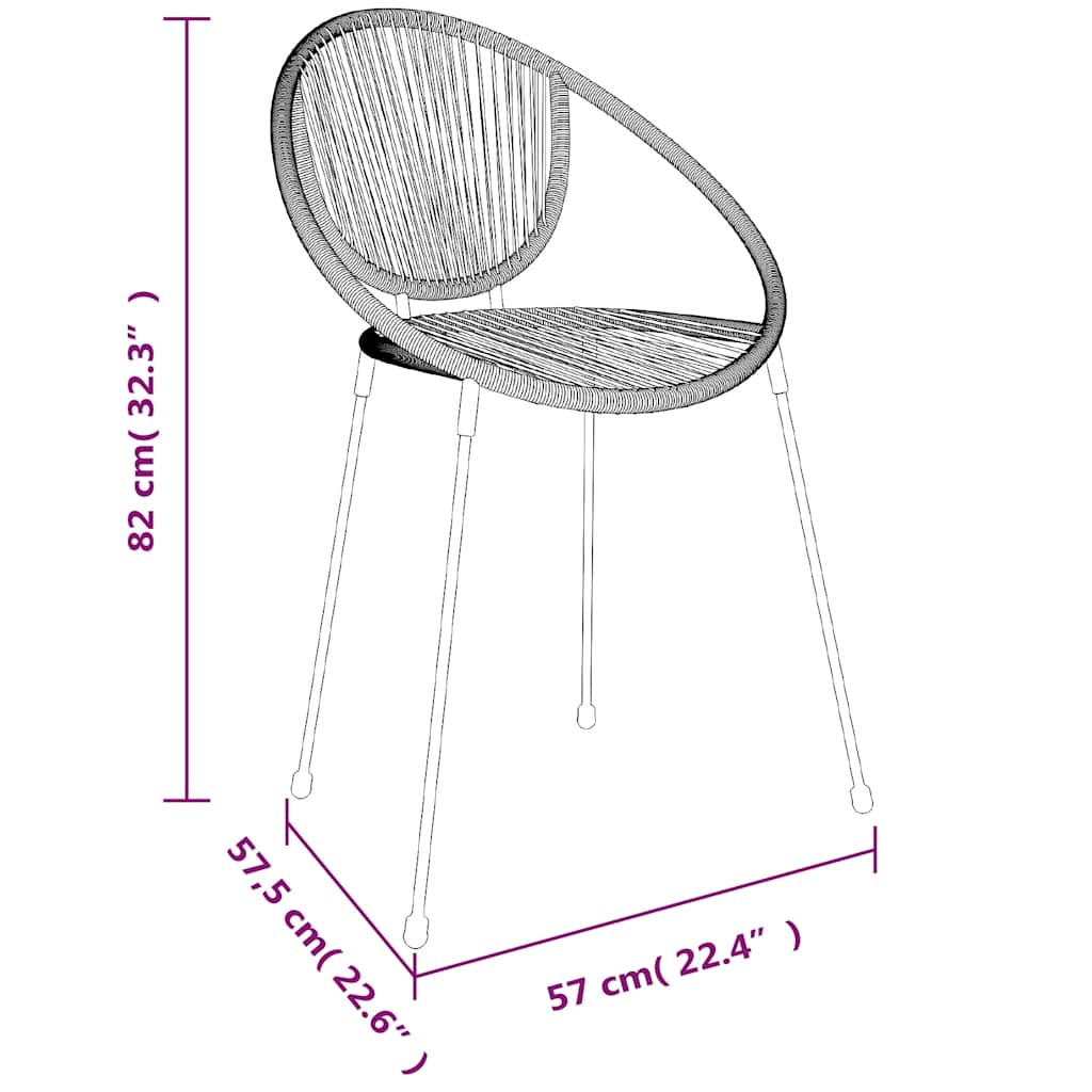 5 Piece Garden Dining Set Black PVC Rattan
