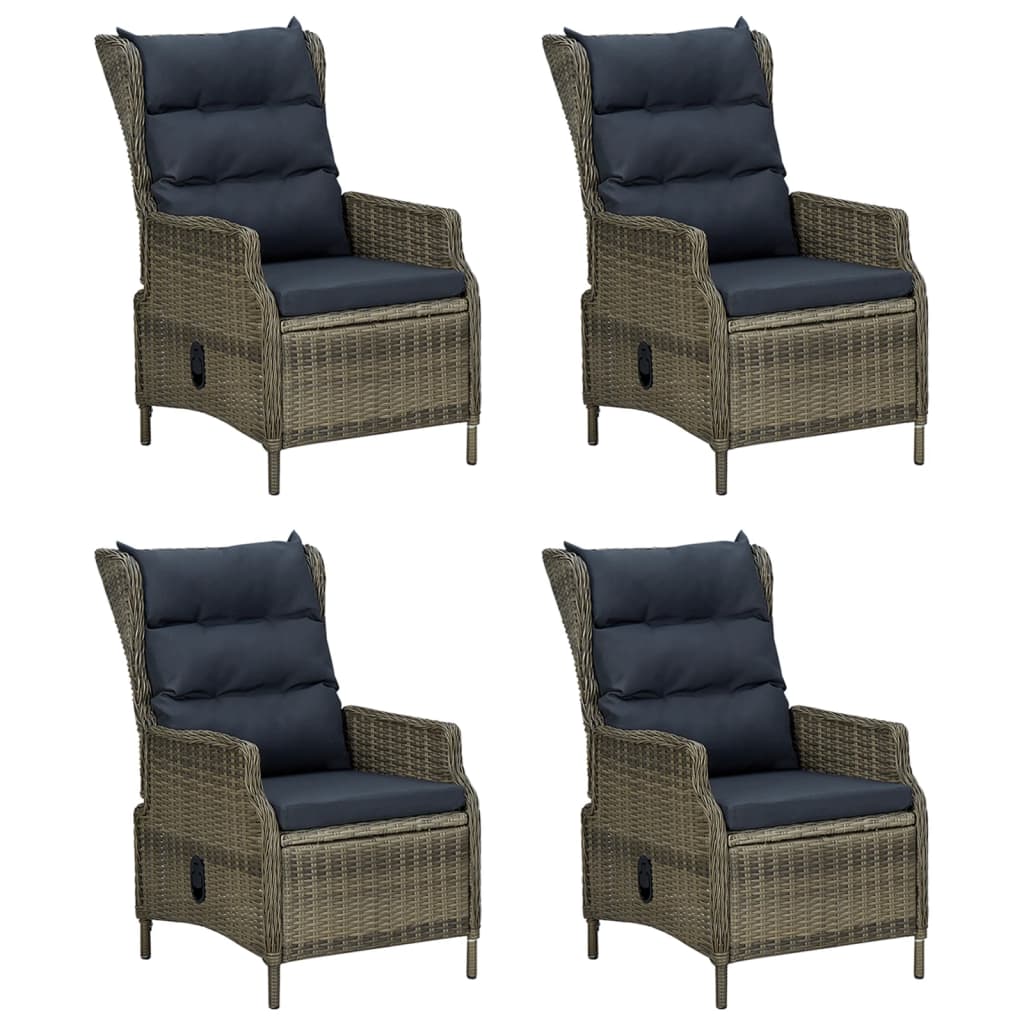 5 Piece Garden Dining Set Brown Poly Rattan