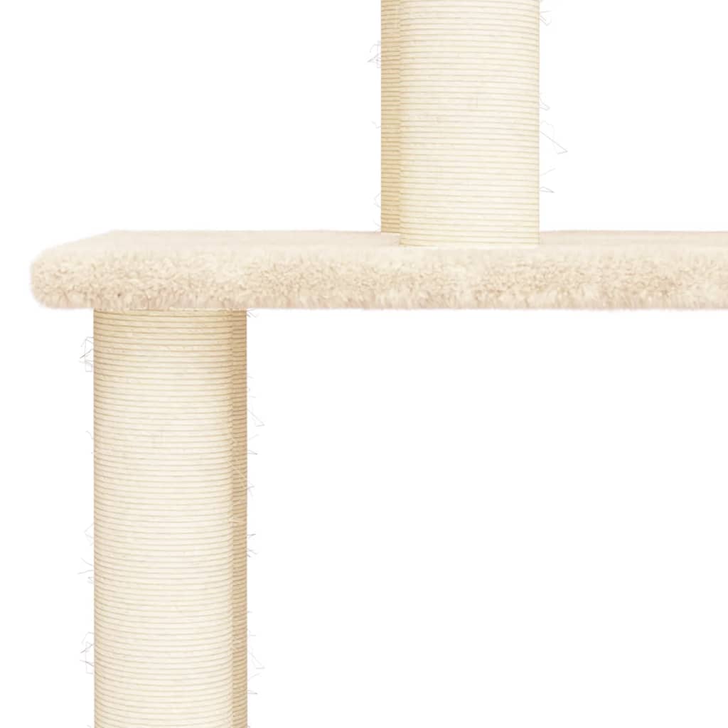 Cat Tree with Sisal Scratching Posts Cream 183 cm