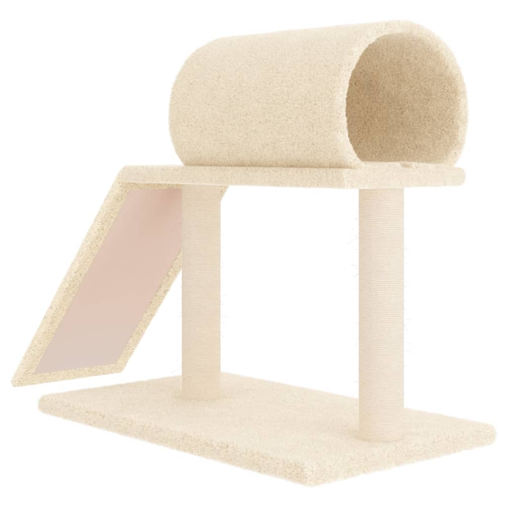 Cat Scratching Posts with Tunnel and Ladder Cream 55.5 cm