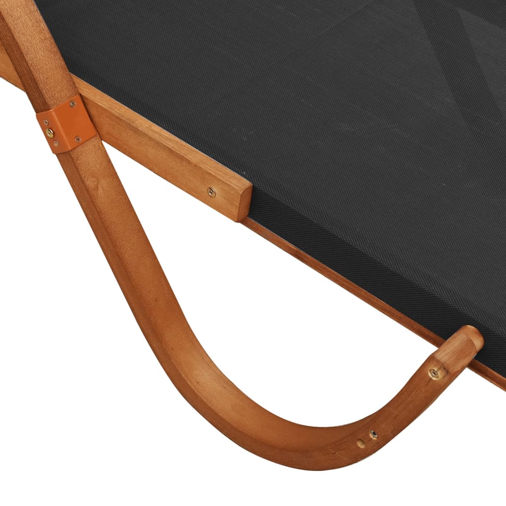 Sun Lounger with Pillow Grey Textilene and Solid Wood Poplar