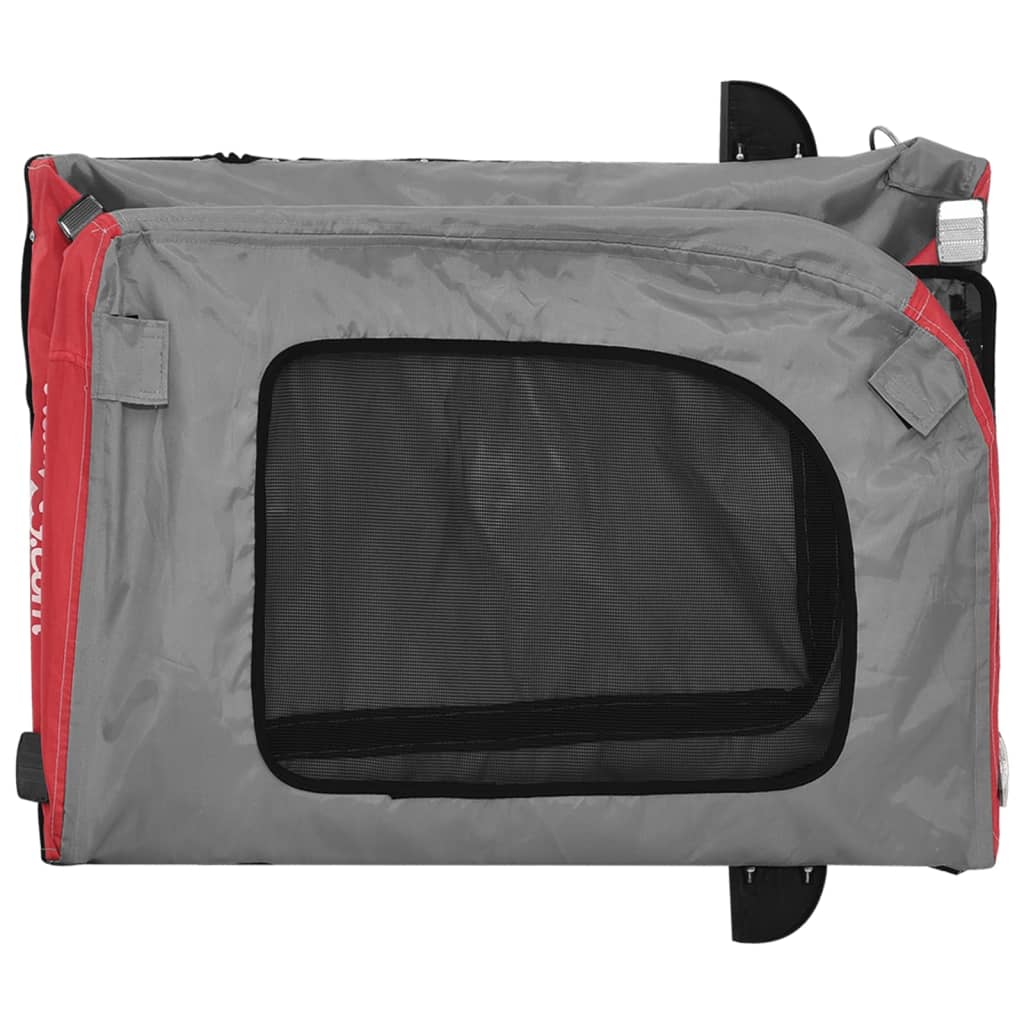 Pet Bike Trailer Red and Grey Oxford Fabric&Iron