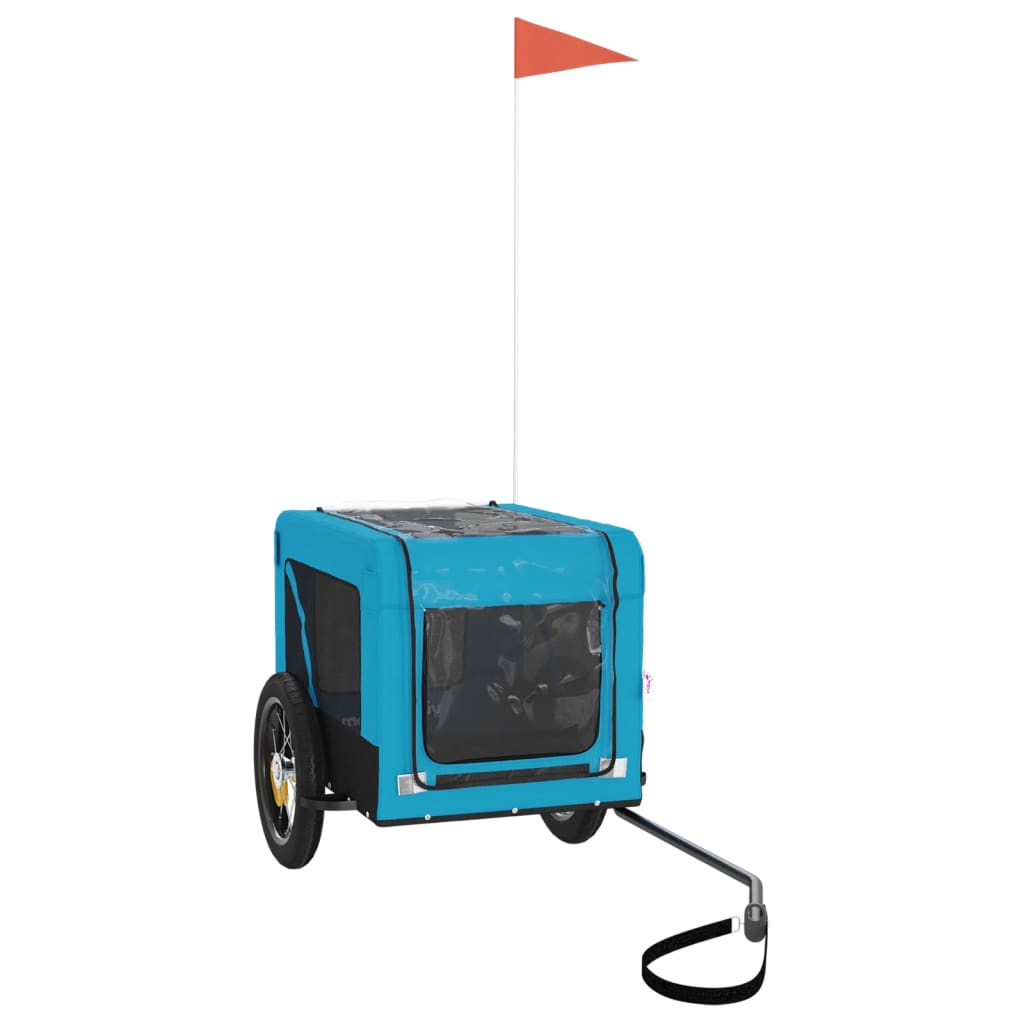 Pet Bike Trailer Blue and Black Oxford Fabric&Iron