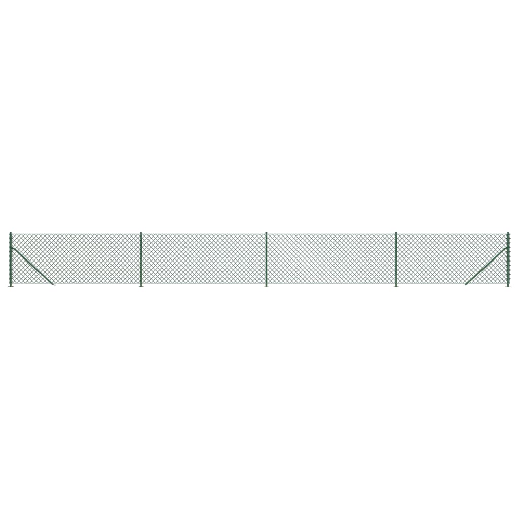 Chain Link Fence with Flange Green 0.8x10 m
