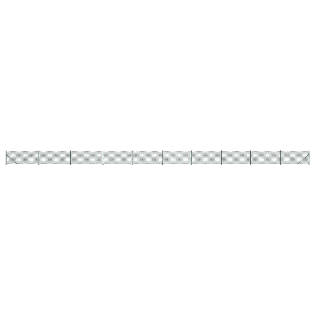 Chain Link Fence with Flange Green 0.8x25 m