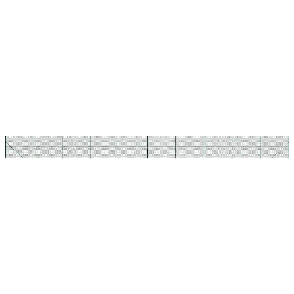 Chain Link Fence with Flange Green 1.4x25 m