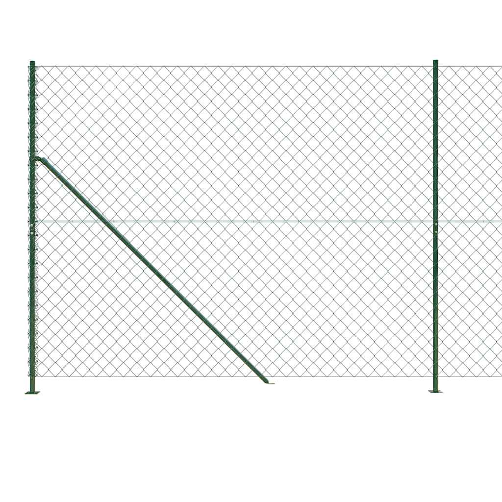 Chain Link Fence with Flange Green 1.4x25 m