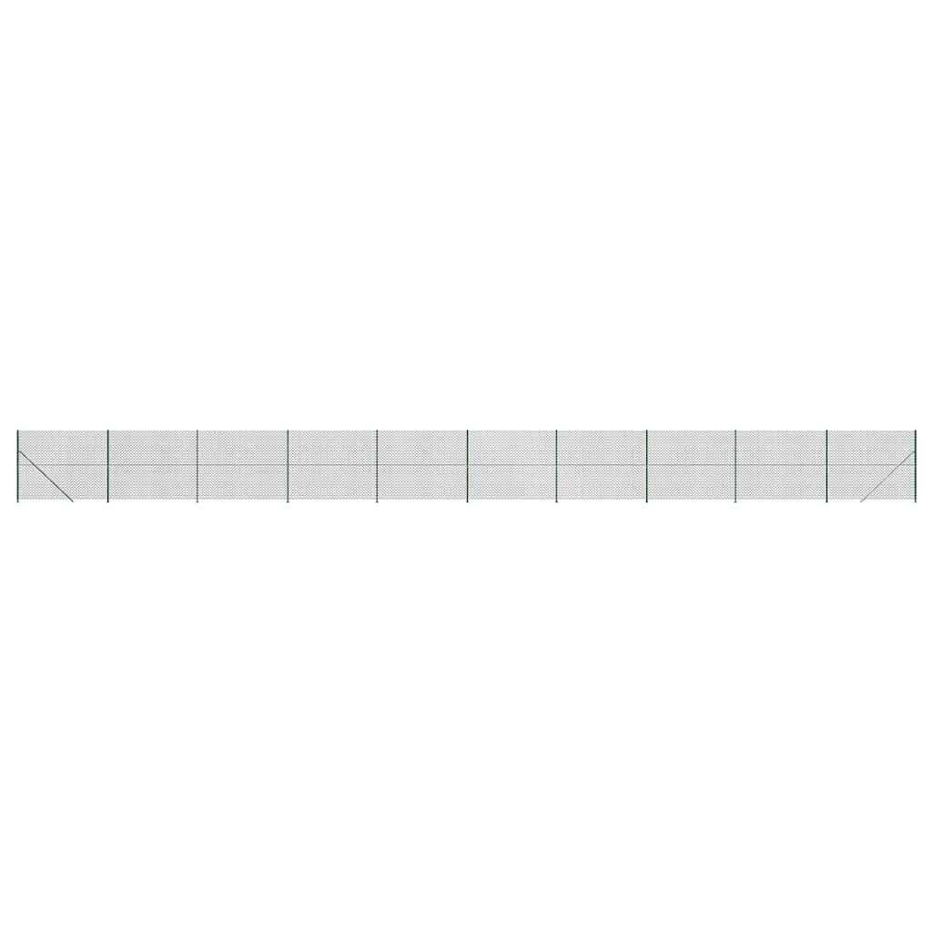 Chain Link Fence with Flange Green 1.6x25 m