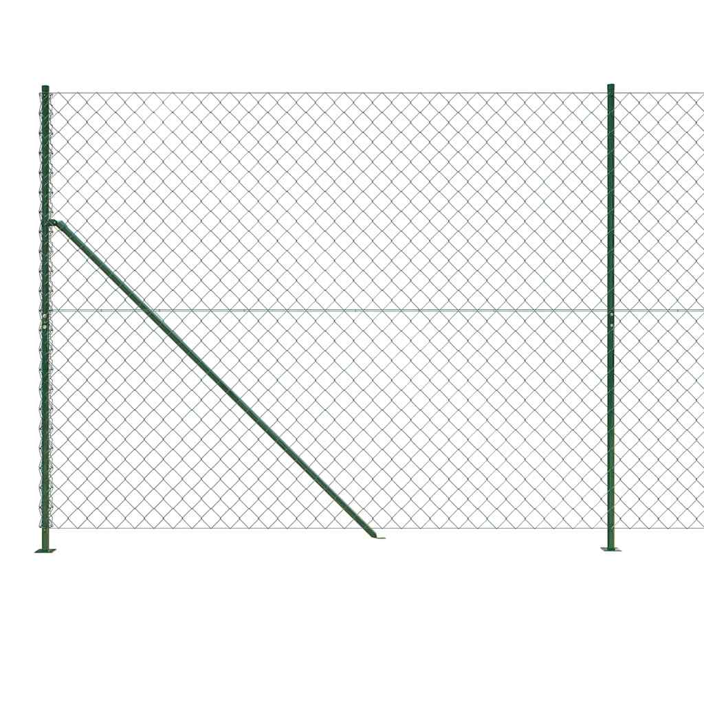 Chain Link Fence with Flange Green 1.6x25 m