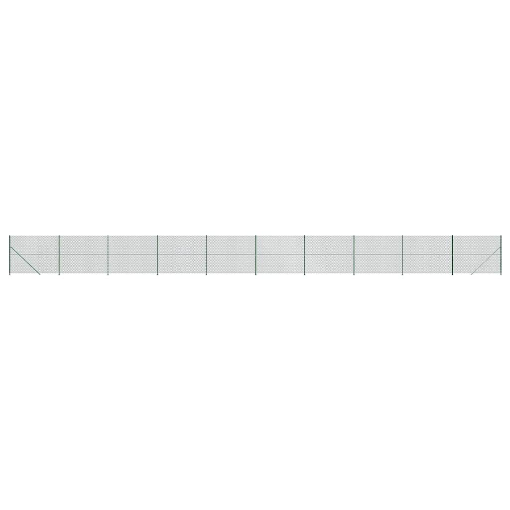Chain Link Fence with Flange Green 1.8x25 m