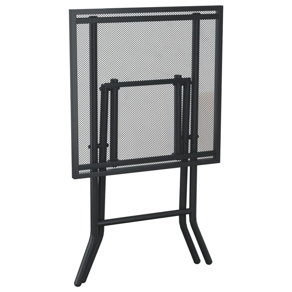Folding Garden Table Anthracite 50x50x72 cm Steel Mesh