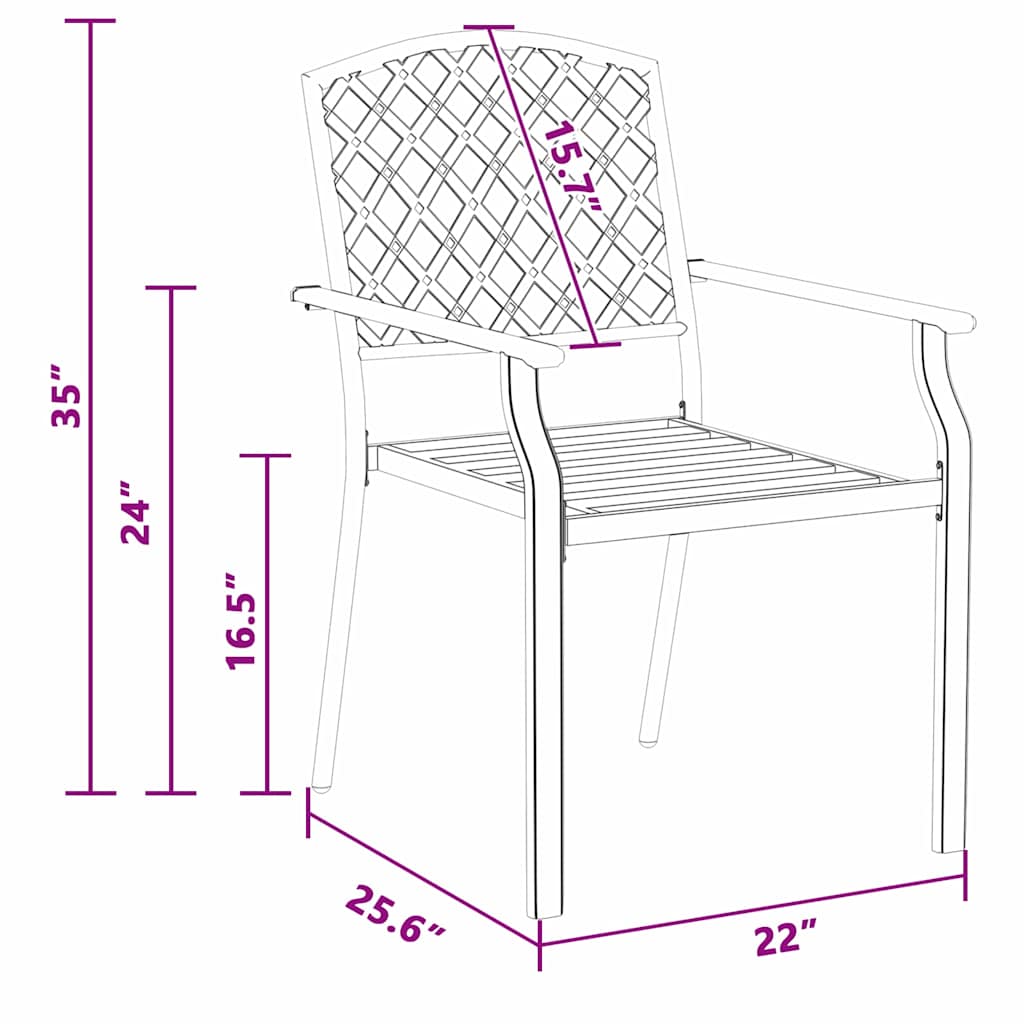 Chair 2 pcs Anthracite 56 x 65 x 89cm Steel
