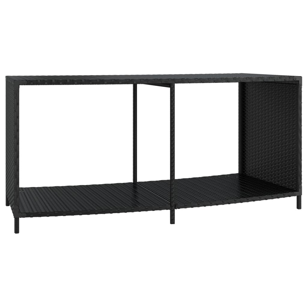 Hot Tub Surround Black Poly Rattan and Solid Wood Acacia