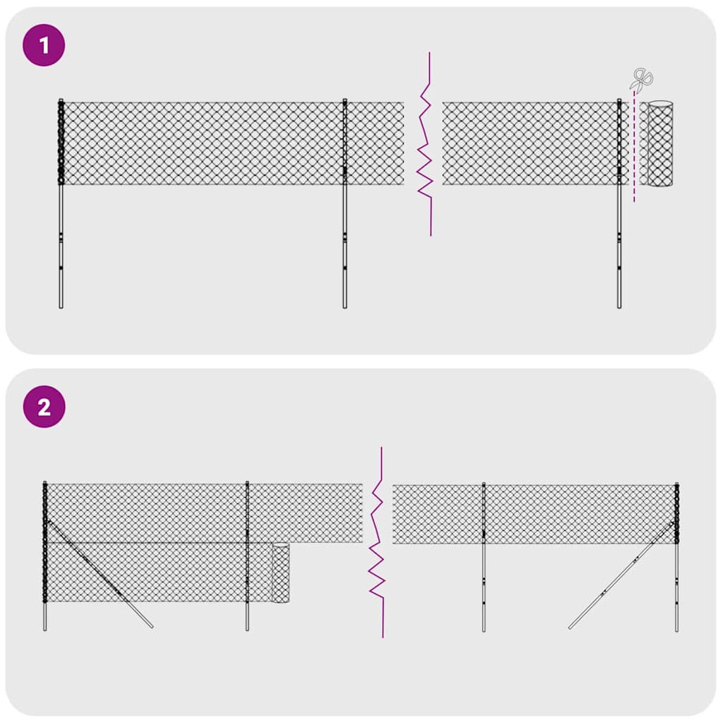 Wire Mesh Fence Anthracite 1.4x25 m Galvanised Steel