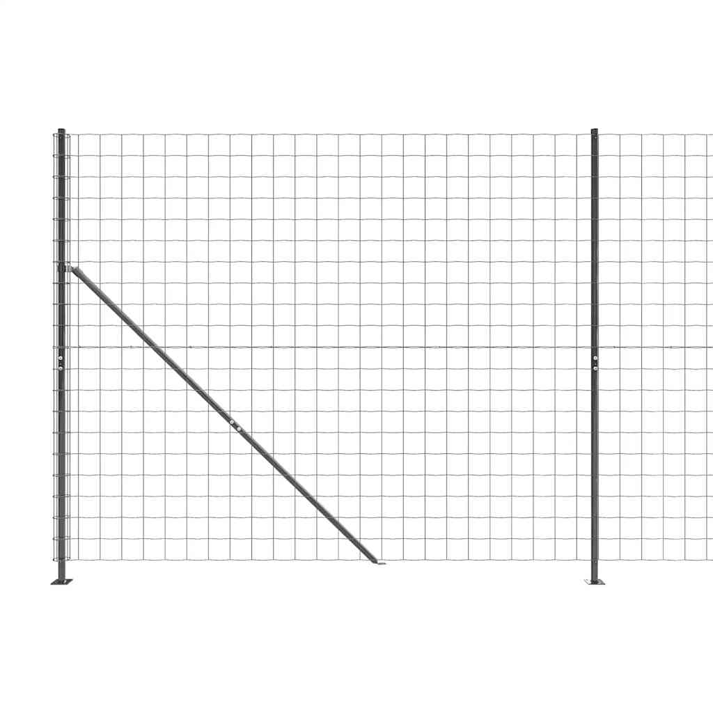 Wire Mesh Fence with Flange Anthracite 1.4x25 m