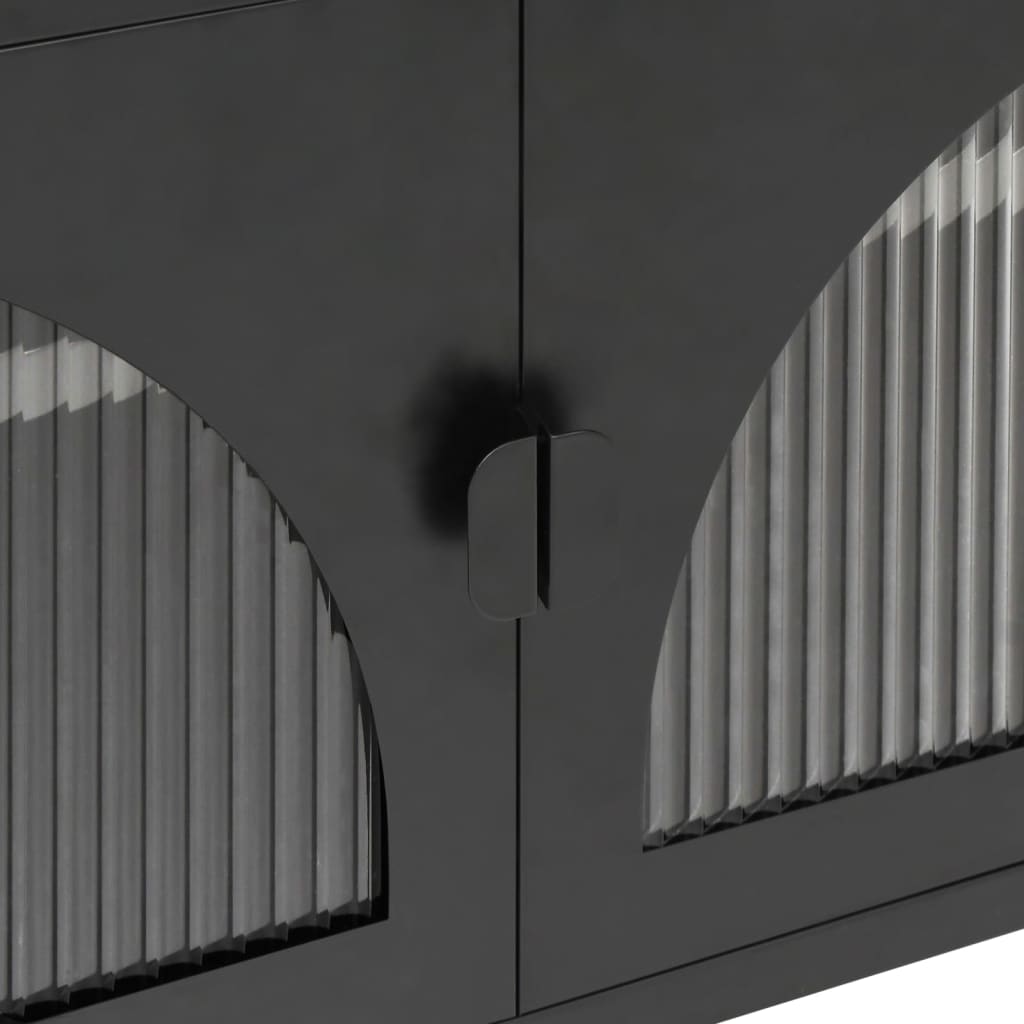 TV Cabinet Black 105x35x50 cm Glass and Steel