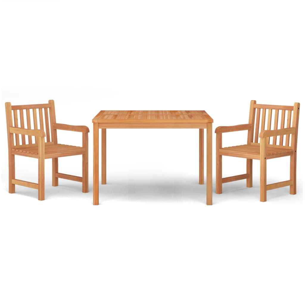 3 Piece Garden Dining Set Solid Wood Teak