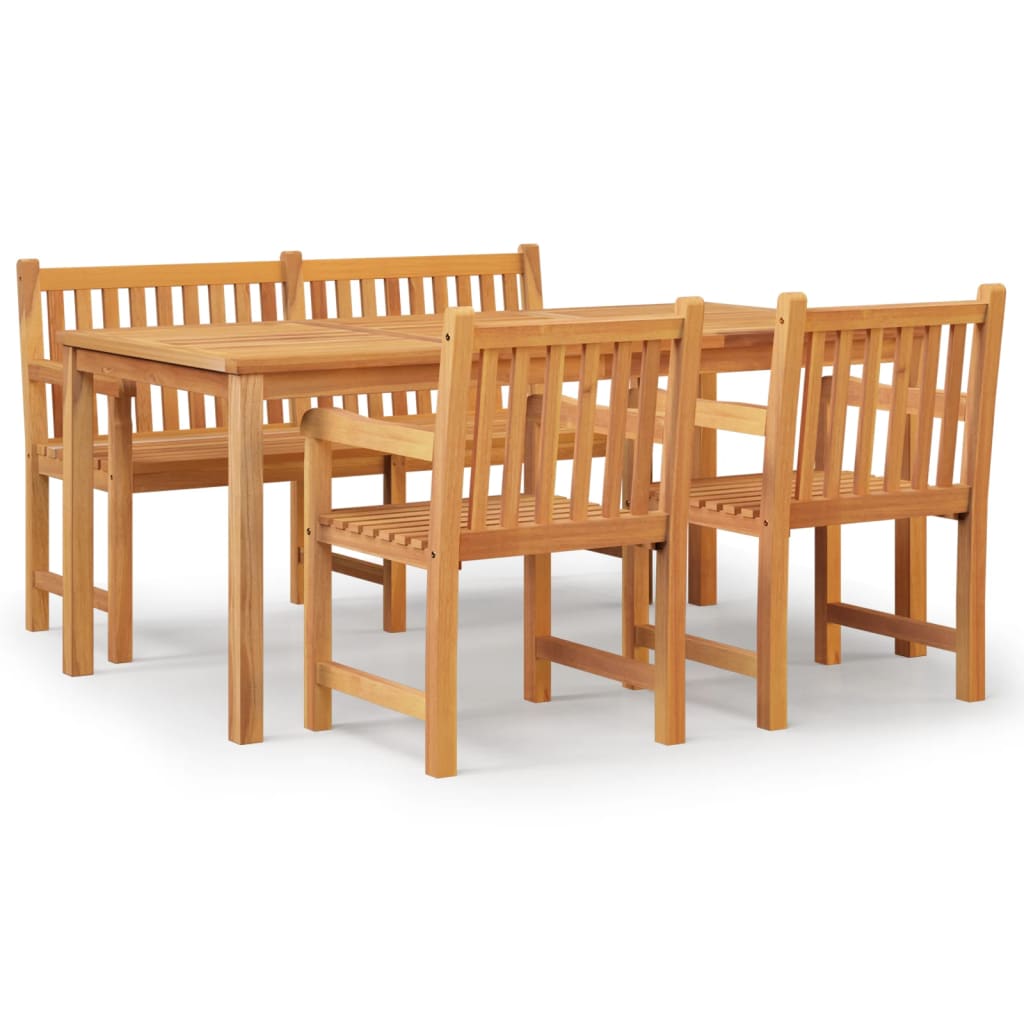 4 Piece Garden Dining Set Solid Wood Teak