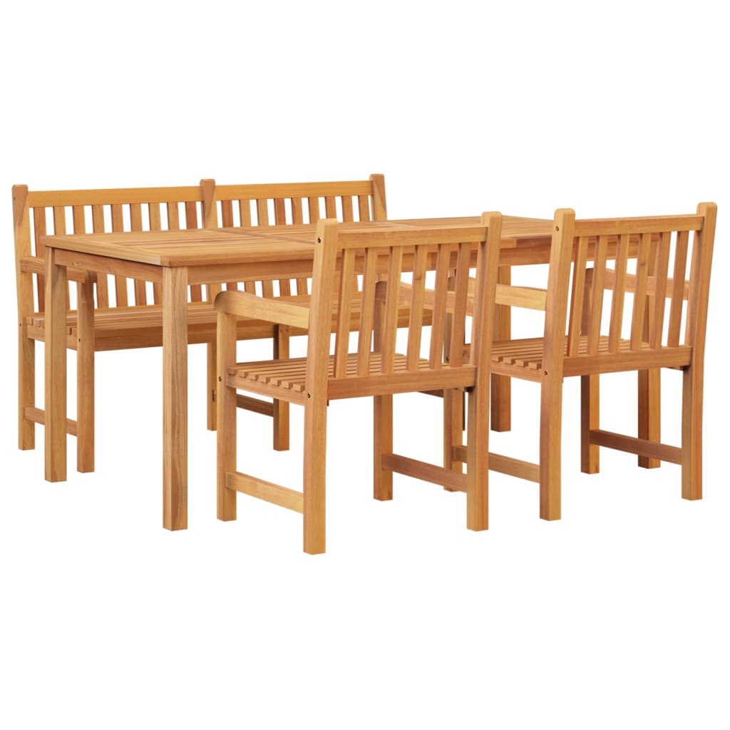 4 Piece Garden Dining Set Solid Wood Teak