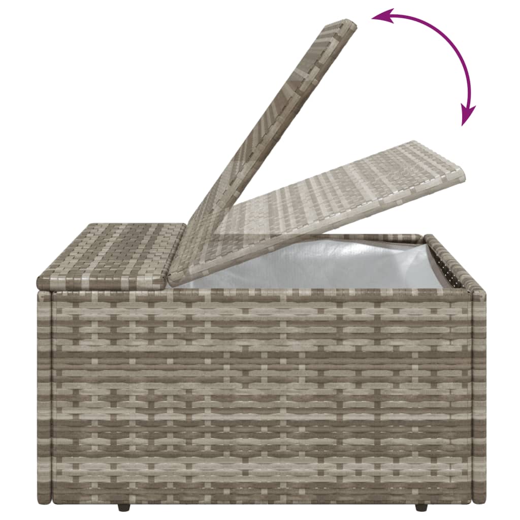 8 Piece Garden Lounge Set with Cushions Grey Poly Rattan