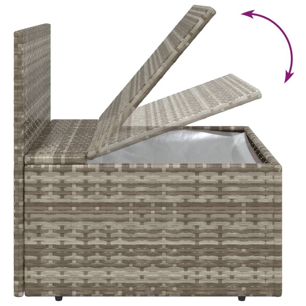 7 Piece Garden Lounge Set with Cushions Grey Poly Rattan