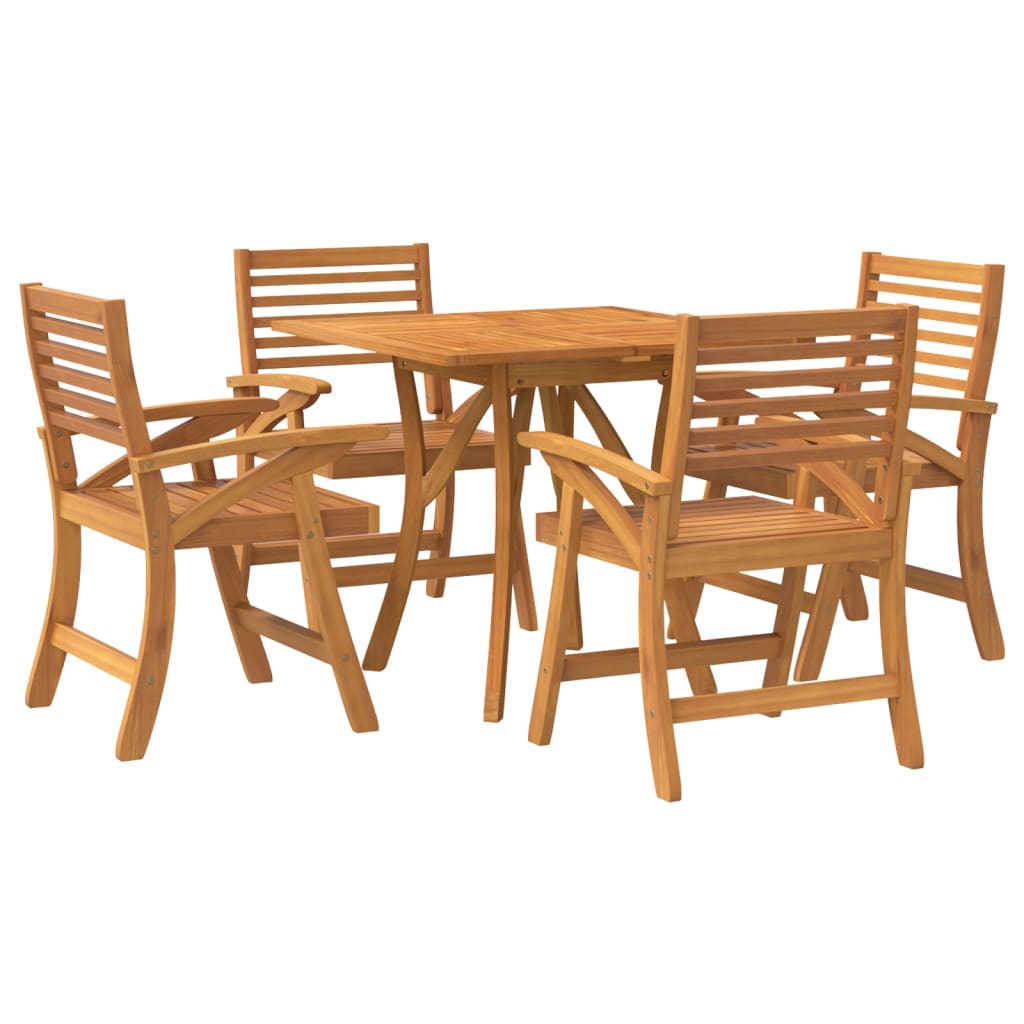 5 Piece Garden Dining Set Solid Wood Acacia