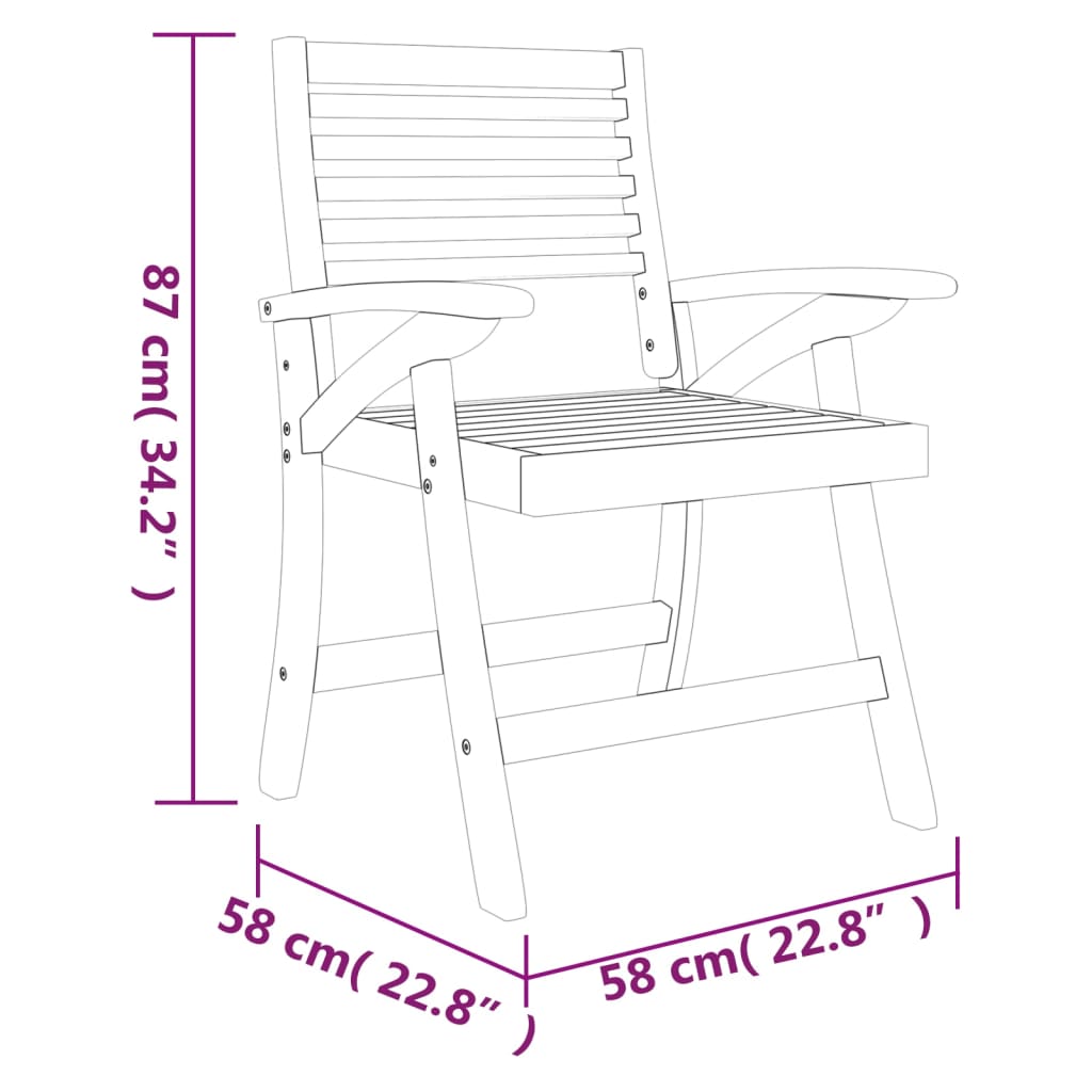 5 Piece Garden Dining Set Solid Wood Acacia