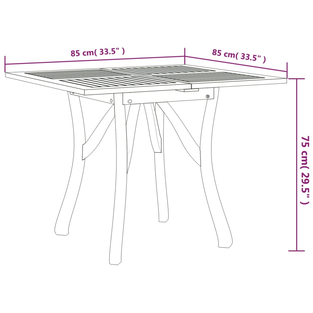 5 Piece Garden Dining Set Solid Wood Acacia