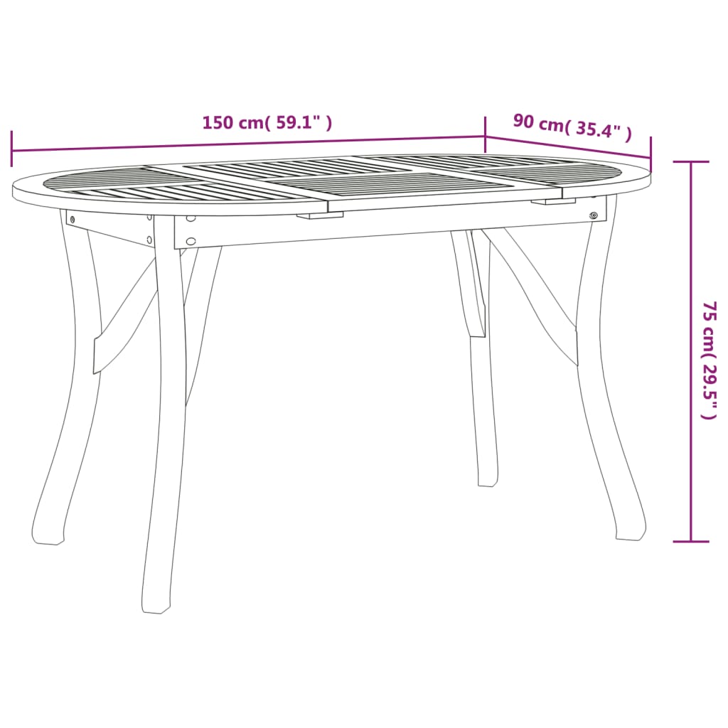 7 Piece Garden Dining Set Solid Wood Acacia