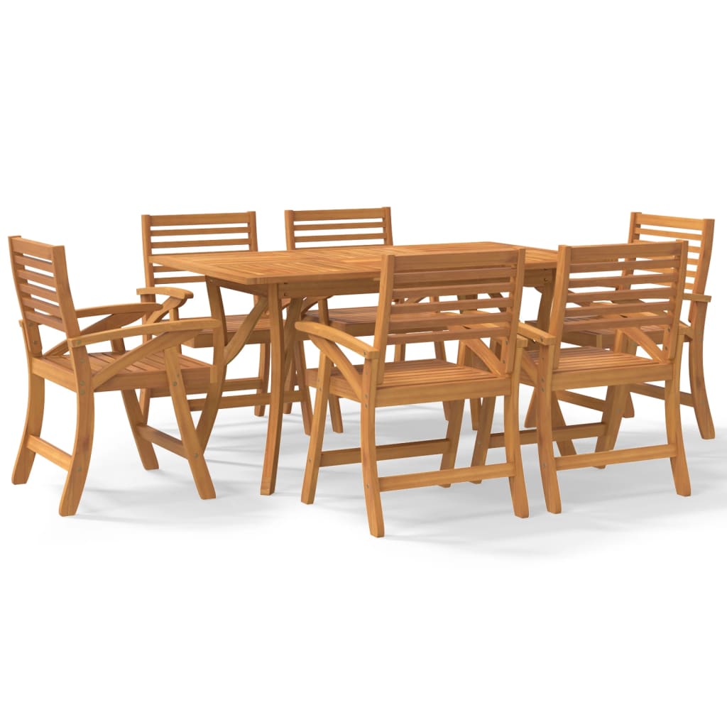 7 Piece Garden Dining Set Solid Wood Acacia
