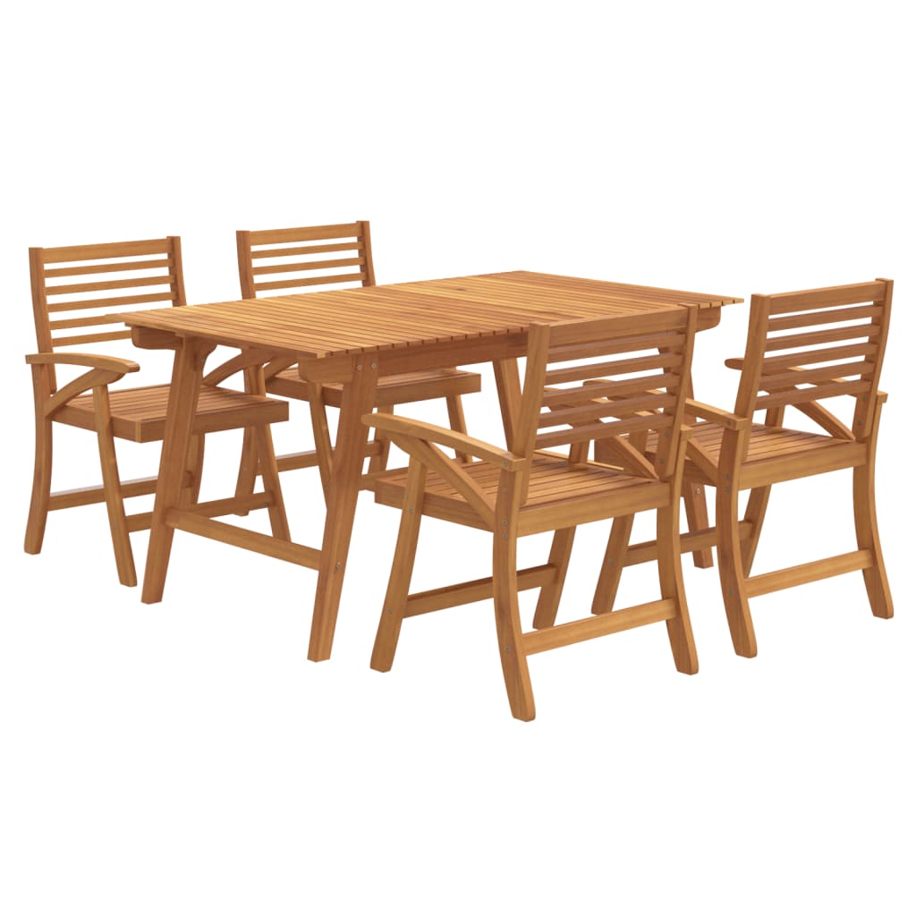 5 Piece Garden Dining Set Solid Wood Acacia