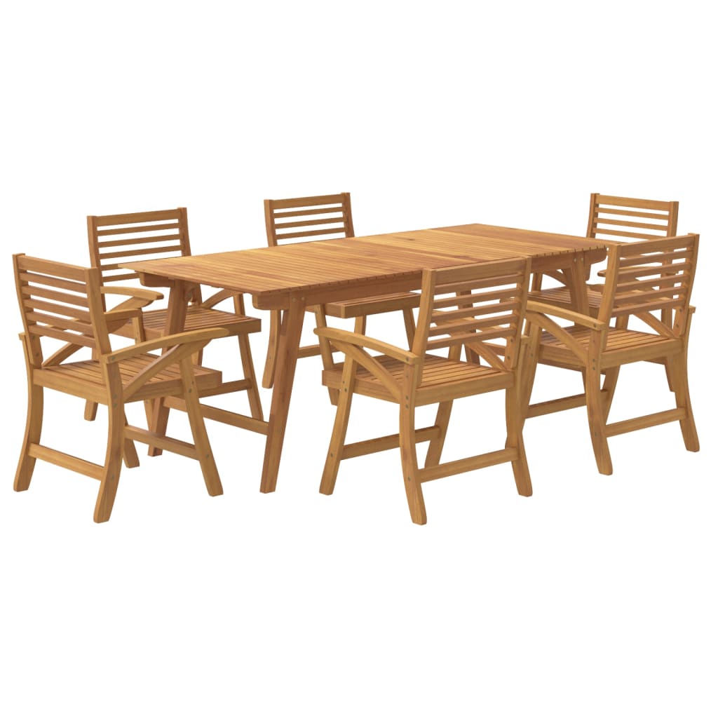 7 Piece Garden Dining Set Solid Wood Acacia