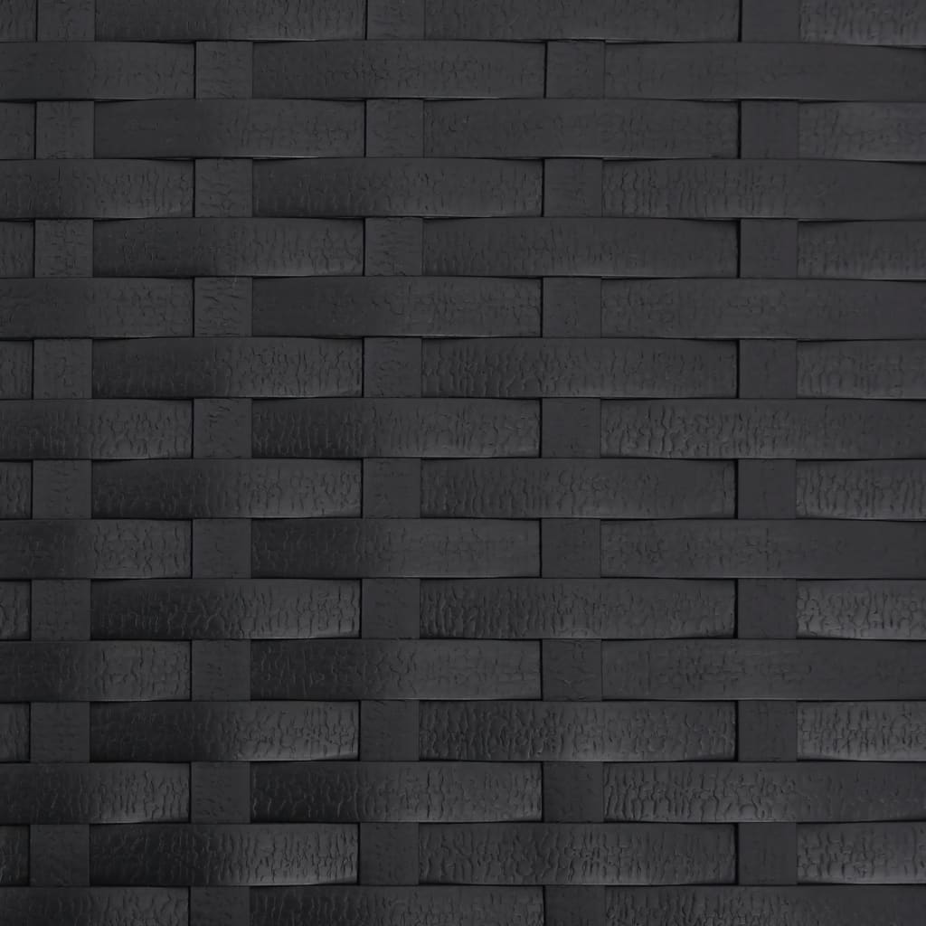 Garden Chair with Footstool Black Poly Rattan