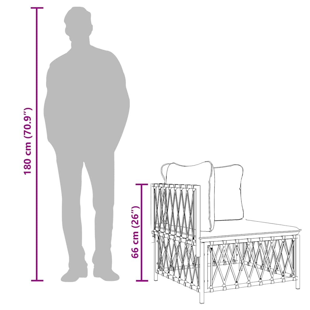 Garden Corner Sofa with Cushions Anthracite Woven Fabric