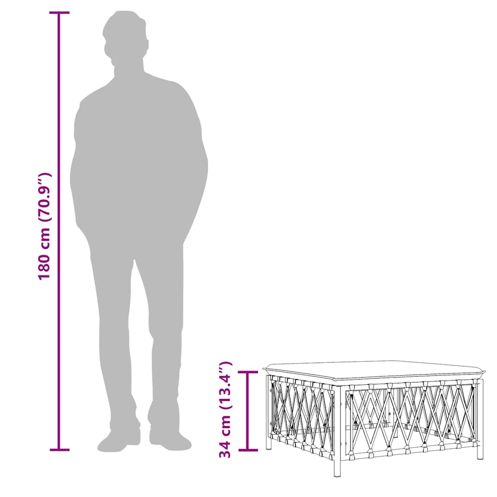 Garden Footstool with Cushion Anthracite Woven Fabric