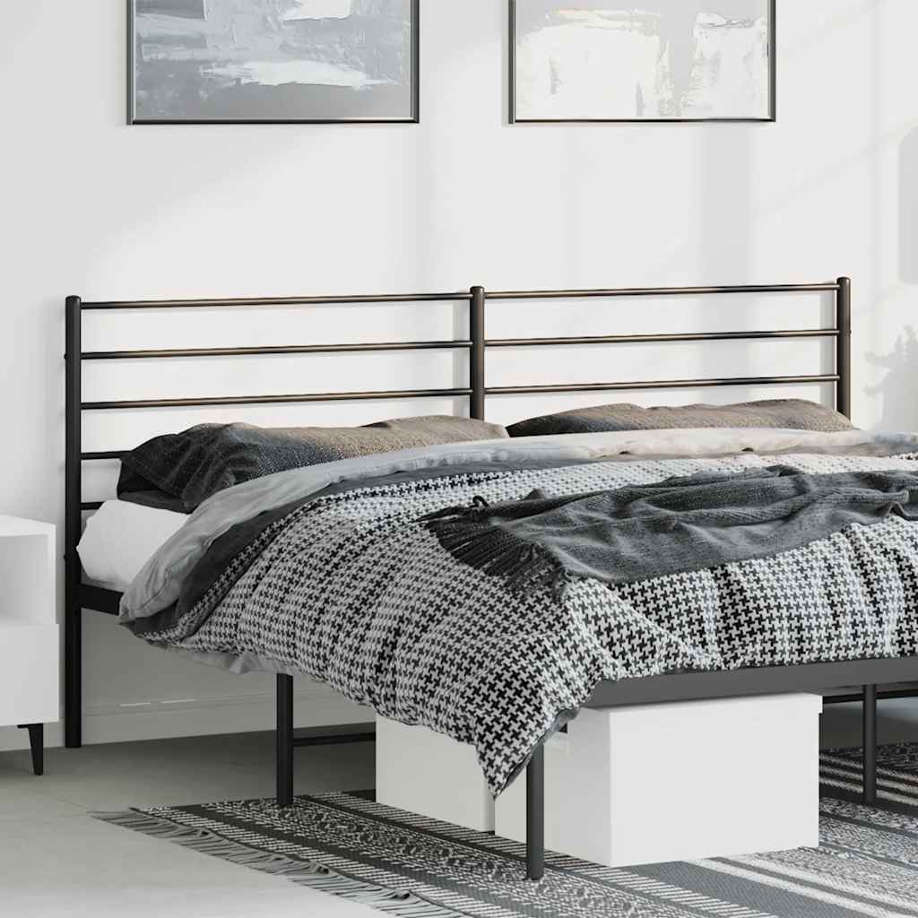 Metal Replace Headboard Black 180 cm